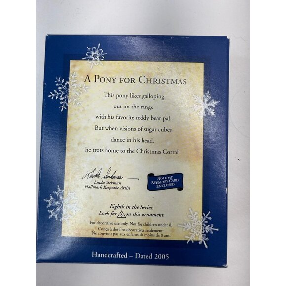 2 Hallmark Ornaments A Pony For Christmas #8 And #9 In Series 2005 2006 - Picture 9 of 11